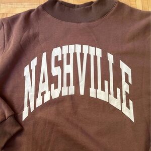 Brown Nashville Mock Neck Sweatshirt